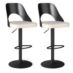 Giantex tabourets de bar rembourr�e - lot de 2 chaises de bar - si�ge pivotant � 360 - hauteur r�glable ...