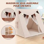Giantex tente enfant interieur cabane enfant interieure avec tapis rembourr� et rideaux pour gar�ons ...