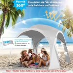Giantex tente de plage portable protection upf 50 + avec sac de transport pour camping plage jardin 320 ...