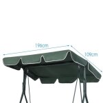 Giantex toit de rechange pour balancelle 196 x 109 cmtoit de balan�oire toile imperm�able en polyestervert ...