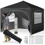 Giantex tonnelle de jardin 3x3mtonnelle pliante pop - uphauteur r�glableanti - uv 50 + 4 sacs de sable12 ...