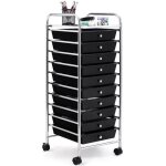 Giantex tour de rangement 10 tiroirs amovibles avec roulettes chariot de rangement en fer avec 1 etag�re ...