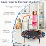 Giantex trampoline enfants � 92 cm lumi�res led cadre en acier poign�e de s�curit� amovible pour enfants ...