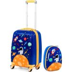 Giantex valise enfant tlescopique  roulettes + sac  dos trolley d?enfant  roulette etancheroue pivotante ...