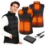 Gilet chauffant �lectrique homme 10000mah 7. 4v ? 8 zones 3 temp�ratures contr�le double ? ski moto p�che ...