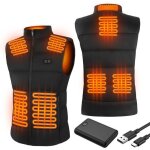 Gilet chauffant homme 7. 4v / 10000mah ? 8 zones chauffantes 3 niveaux ? anti - vent imperm�able ski ...