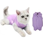 Gilet chirurgical - body chat post op�ratoire - tissu modal doux - couleur violet - taille m