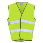 Gilet haute visibilit� bandes parall�les r�glable jaune fluo / argent tu - vet3025gt