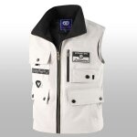 Gilet homme multi - poches leger respirant col motnat zipp� grande tailleblanc