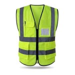 Gilet jaune securite gilet de travail de scurit haute visibilit avec fermeture clair et poches (xxl ...