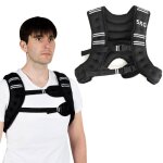 Gilet lest� 5kg r�glable costway - sangles bandes r�fl�chissantes - sable ferreux int�gr� poche - en ...