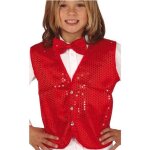 Gilet paillettes rouge - marque - enfant - accessoire brillant - f�te - carnaval