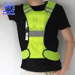 Gilet reflechissant running gilet velo lumineux le jogging le vlo la course ou le cyclisme la nuit jaune ...
