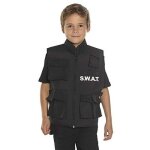 Gilet swat enfant - boland - noir - 5 - 10 ans - poches multiples