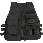 Gilet tactique - cs - camouflage - nylon noir - ajustable - enfants 8 - 14 ans