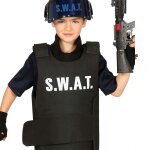 Dguisement - s. w. a. t. - gilet enfant - noir - rembourrage - mixte