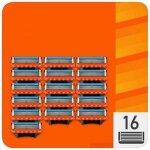 Gillette fusion lame per rasoio a mano libera 16 rasature contorni di precisione doppie strisce lubrificanti ...