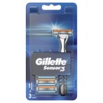 Rasoir - gillette - sensor3 - 3 lames - lubrastrip - confortable et doux