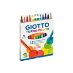Feutre - giotto - turbo color - non permanent - 2. 8 mm - pack de 12 - couleurs assorties