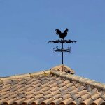 Girouette coq champignon ornement girouettes mtal girouette vent outil de mesure noir pour jardin cour ...