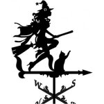 Girouette en fer forg pour jardin 35x50 cm couleur noire - annefly