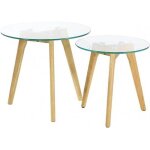 Glass - lot de 2 tables gigognes rondes verre tremp�