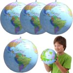 Globe gonflable - multicolore - 4pcs - pvc - 16 pouces - pour enfants Globe gonflable - multicolore - 4pcs - pvc - 16 pouces - pour enfants