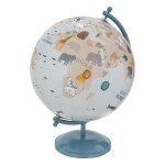 Globe terrestre base mtal pour enfant bleu d20