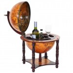Globe terrestre bar de salon hwc - t874 minibar bois deucalyptus