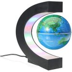 Globe terrestre lumineux flottant magntique - cratif - bleu - base en forme c - dcoration