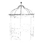 Gloriette gazebo tonnelle kiosque abri jardin fer marron �. 236 x ht. 310cm
