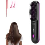Go brush pro fer � lisser c�ramique sans fil �cran lcd temp�rature 2000 mah chauffage rapide brosse compacte ...