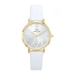Go girl montre femme acier dor cuir blanc 699458