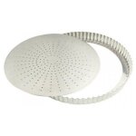 Tourtire cannele perfore - gobel - fer blanc - 28cm - fond mobile - hauteur 28mm