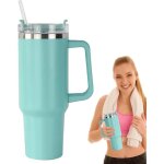 Gobelet avec paille couvercle et poigne tasse  caf de voyage isotherme en acier inoxydable de 1200 ...