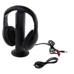 Gobro 5 en 1 casque stro sans fil couteurs avec micro pour radio pc tv noir