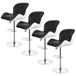 God - tabouret de bar lot de 4 tabourets de bar chaise de bar - blanc et noir God - tabouret de bar lot de 4 tabourets de bar chaise de bar - blanc et noir