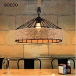 Goeco vintage chanvre corde plafonnier industriel led lustres rtro plafond lumires cratives pour restaurant ...