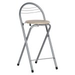 Gokhomx ch�ne et argent 1 pi�ce pliante avec dossier tabouret de bar haut cuisine jardin balcon ext�rieur ...