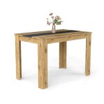Gokhomx ch�ne et noir table � manger pour 4 personnes table rectangulaire 110x70x75cm style industriel ...