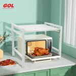 Gol support de four  micro - ondes extensible meuble etagere acier au carbone (blanc)