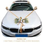 Kit de dcoration de voiture de mariage - golden - fleurs artificielles - 1 ensemble - lgance - chic ...
