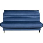 Goldy clic - clac 2 / 3 places - matelas simmons ep. 13 cm - mousse hr 35 kg / m3 - tissu bleu - fabriqu ...