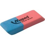 Gomme en caoutchouc - maped - duo - gom medium - bords inclins - bleu / rouge