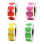 Gommettes autocollantes - non spcifi - rondes couleur - 2000 pices - non toxiques - multi - usage