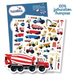 Gommettes - travaux publics - 96 pices - tricolore