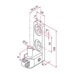 Gond de portail - tirard - multifix l - r�glage 35?70 mm - pivot �12 mm - cupro - aluminium