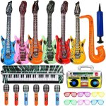 Gonflable rock star jouet ensemble - guitare gonflable saxophone microphone piano radio boombox ballons ...