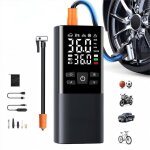Gonfleur pneu voiture sans fil 6000mah compresseur � air portatif 150psi double �cran lcd avec �clairage ...
