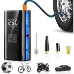 Gonfleur pneus voiture sans fil compresseur � air portatif 150psi 12v 6000mah mini portable avec lumi�re ...